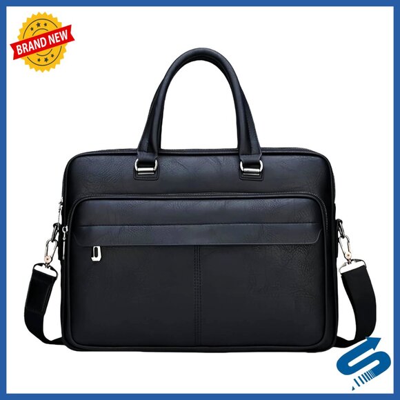 Vintage Leather Laptop Briefcase Messenger Bag Crossbody Shoulder Satchel